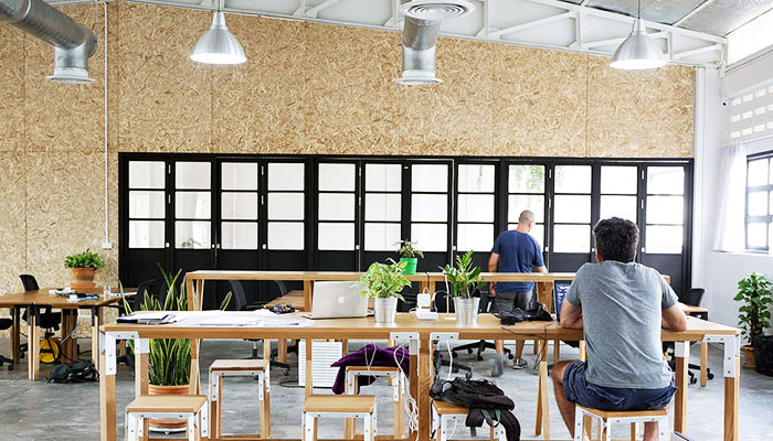 A quiet coworking space